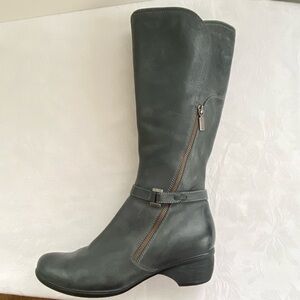 BLONDO Waterproof Grey Leather Knee-High Riding Style with AquaProtect 10W